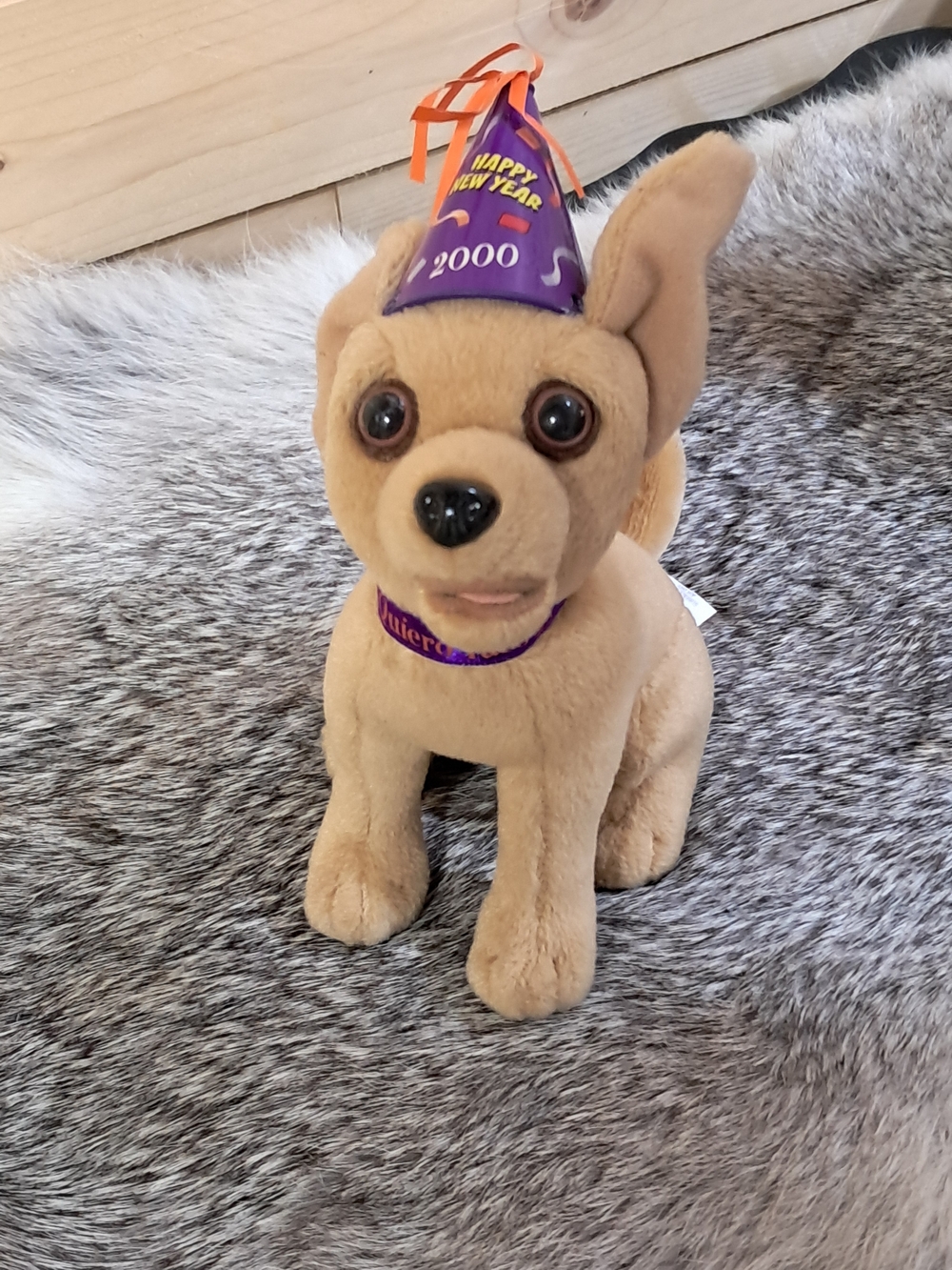 2000 Y2k Plush Taco Bell Chihuahua Stuffed Animal with Party Hat